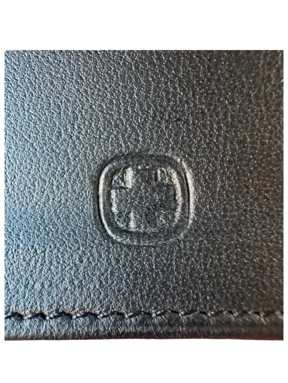 WENGER Black Leather Card Case Wallet 4 1/4”x3” Bifold Mini-Folio Clear ID